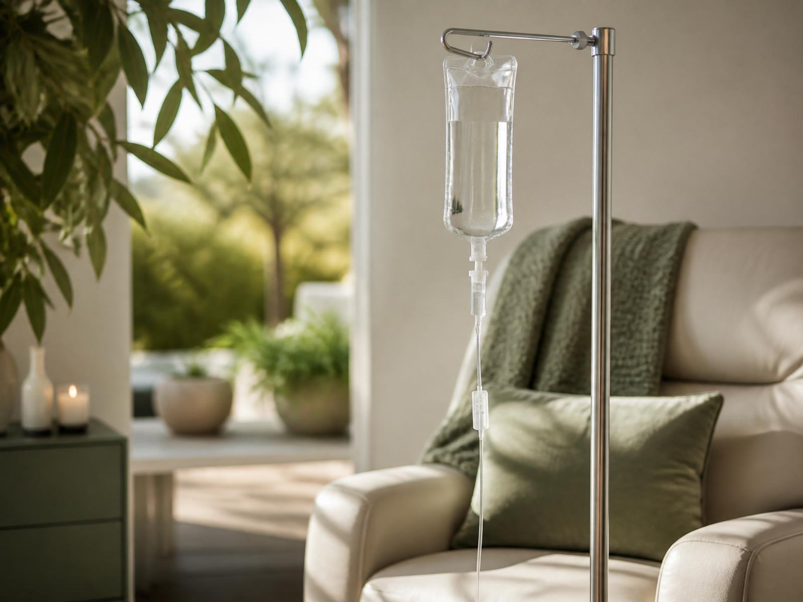 IV vitamin therapy in a calm home setting
